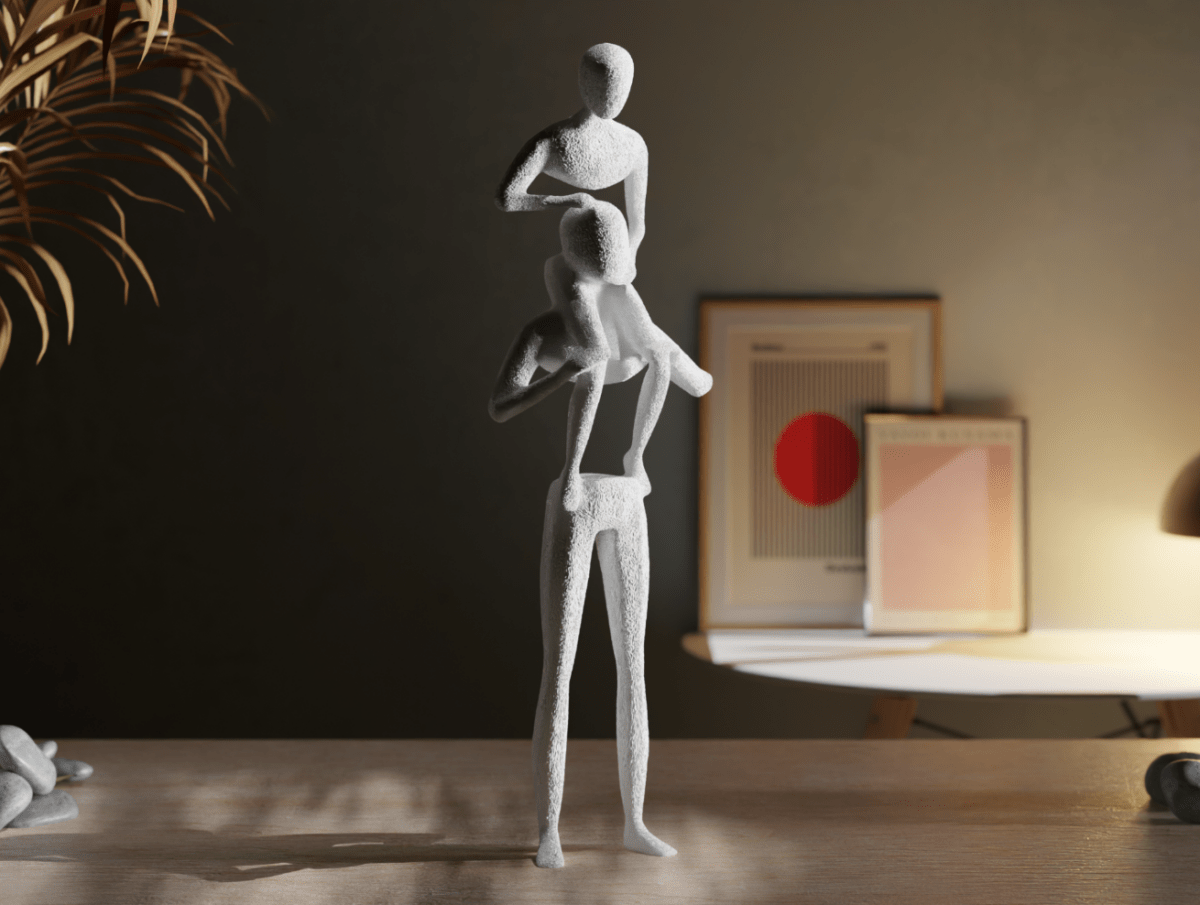 Escultura “Nobody Family” – Arte Familiar Minimalista e Moderna - Criativalia
