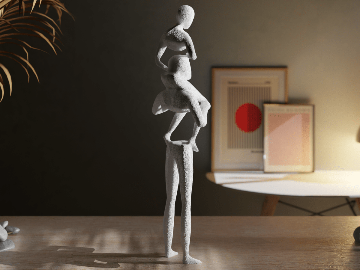 Escultura “Nobody Family” – Arte Familiar Minimalista e Moderna - Criativalia