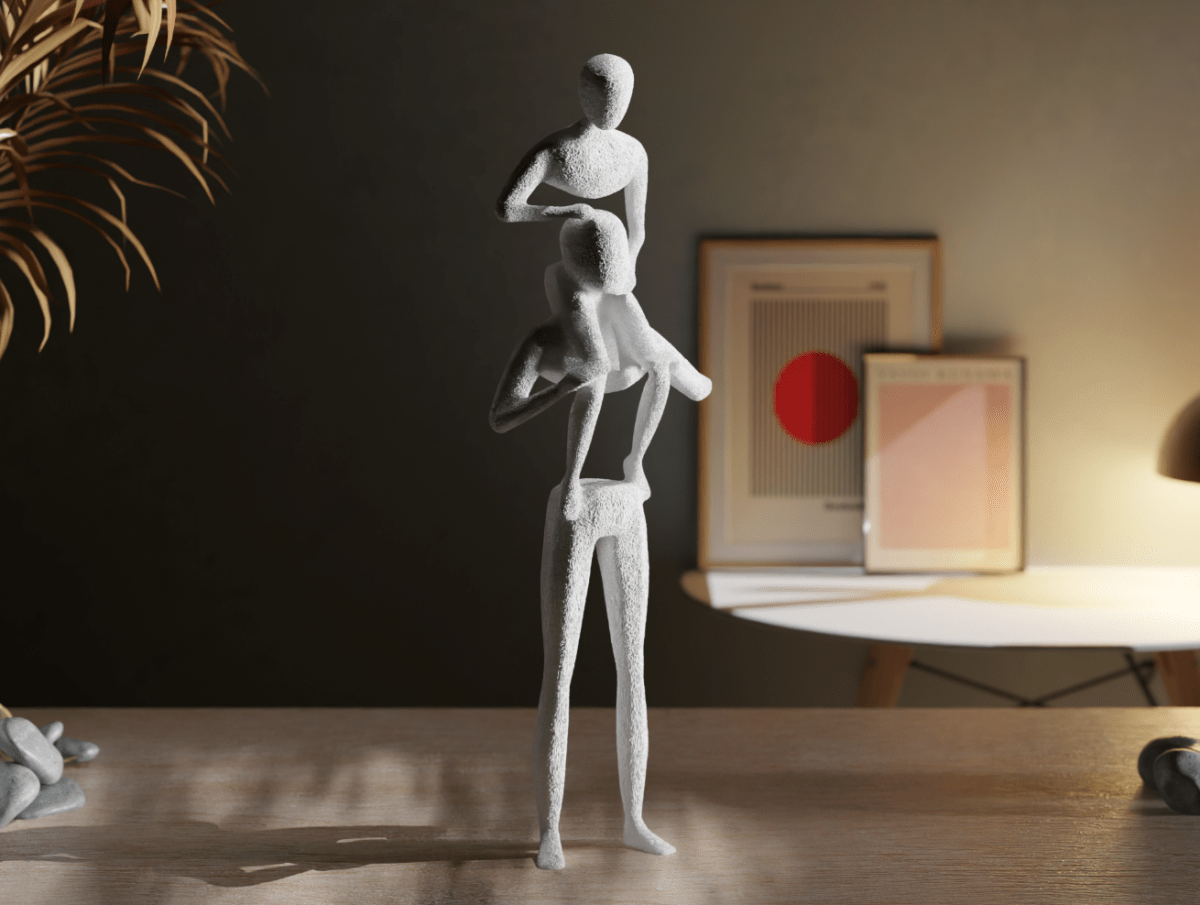 Escultura “Nobody Family” – Arte Familiar Minimalista e Moderna - Criativalia