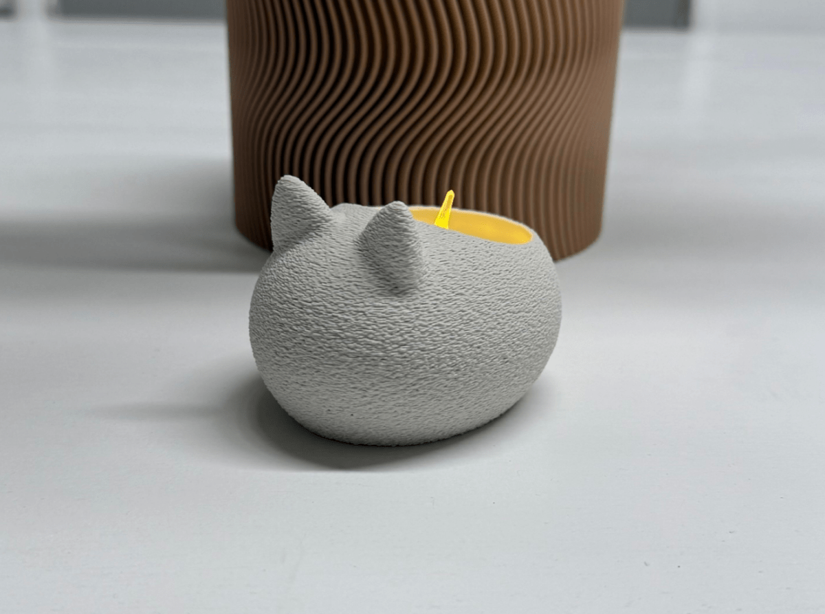 Porta - Vela Gato Decorativo – Suporte vela de LED | Design Sustentável e Artesanal - Criativalia