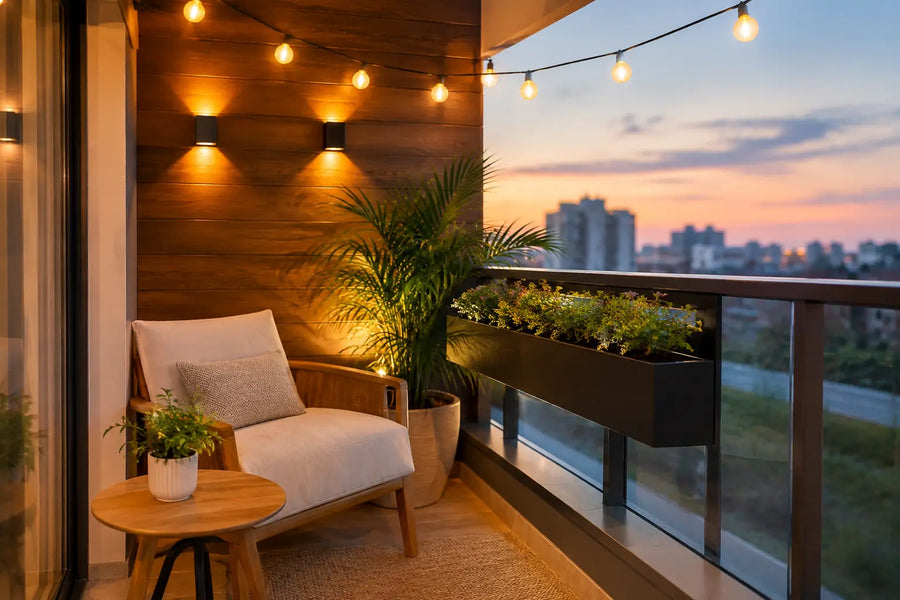 7 ideias para uma varanda com iluminação bonita