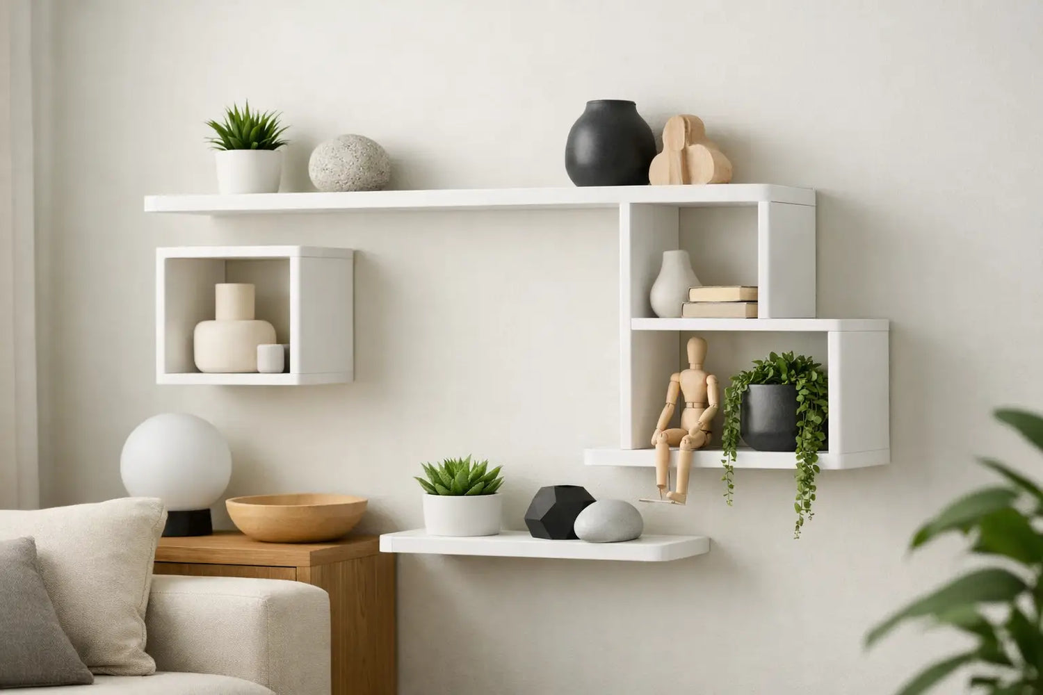 Prateleira decorativa moderna na prática