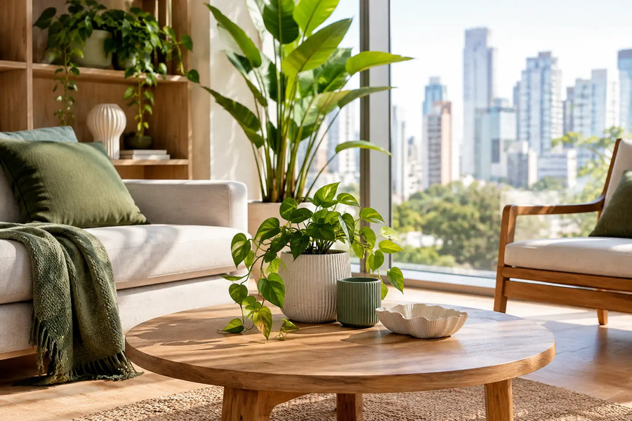 Guia de decoração biofílica para casas urbanas