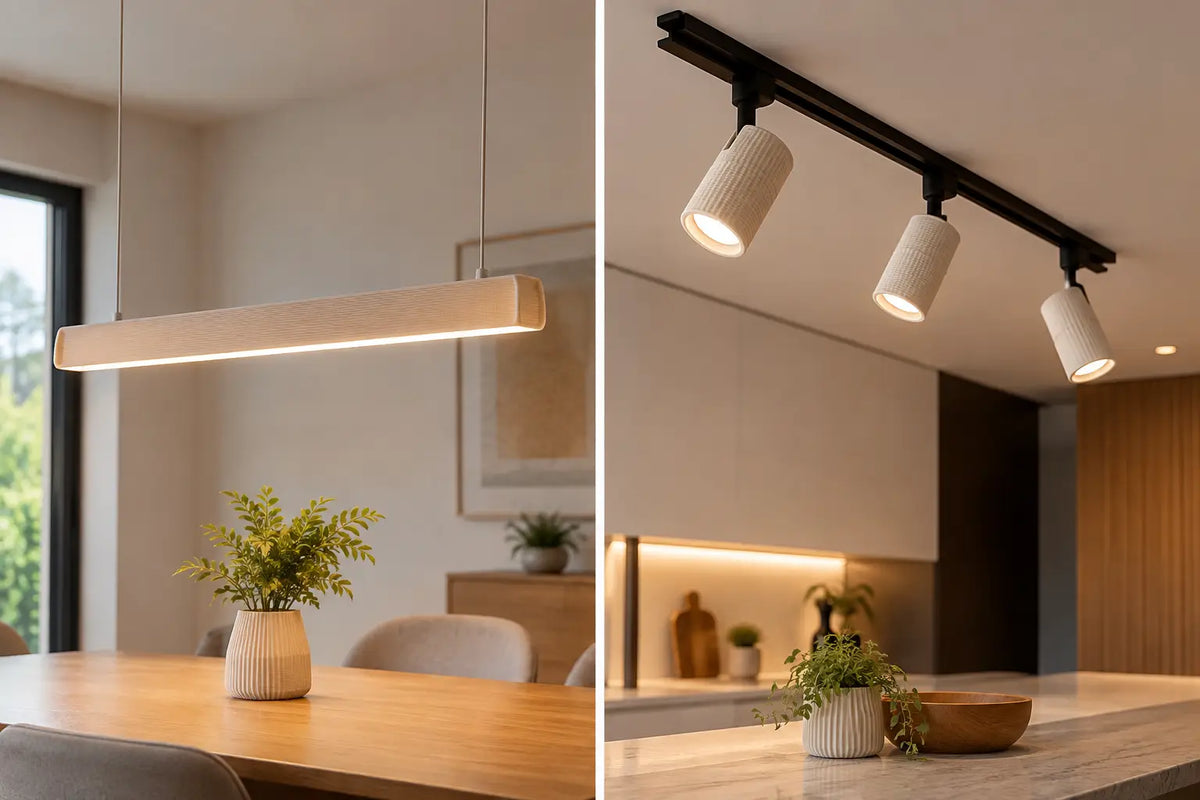 Pendente linear versus trilho para sua casa