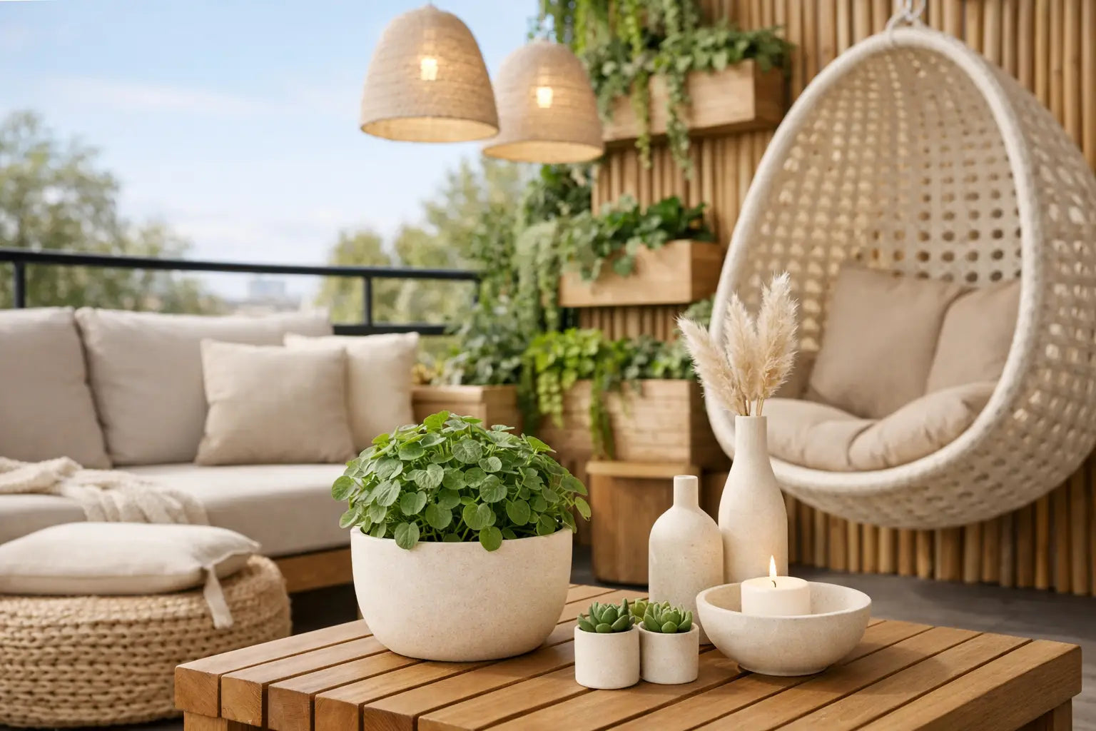 Decoração ecológica para varanda com design