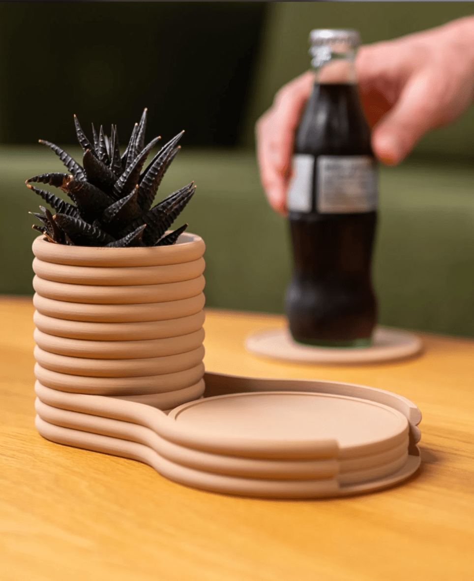 Coaster Planter – Vaso Decorativo com Porta - Copos Integrado - Criativalia