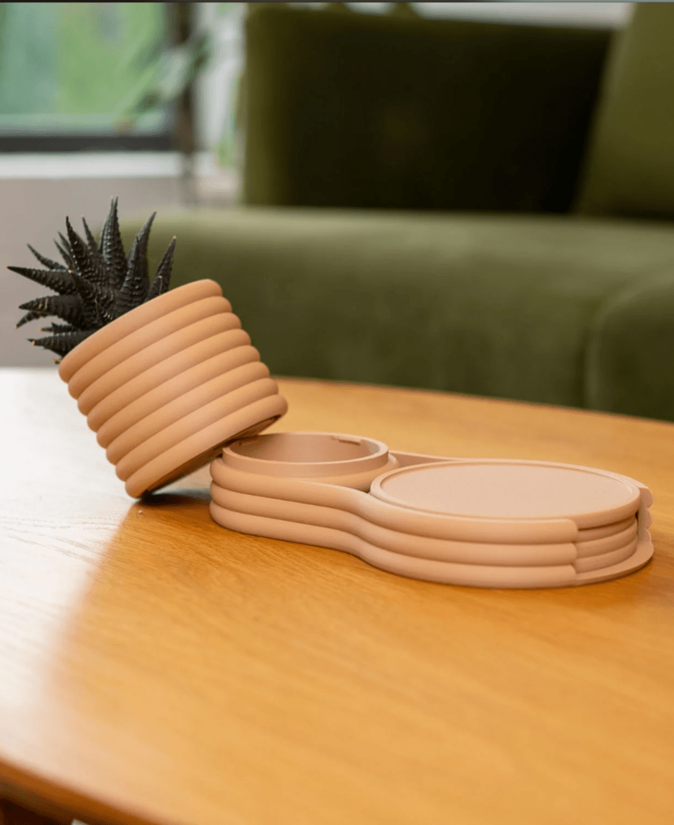 Coaster Planter – Vaso Decorativo com Porta - Copos Integrado - Criativalia
