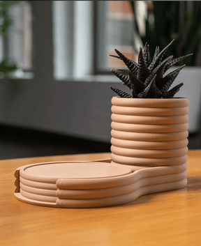 Coaster Planter – Vaso Decorativo com Porta - Copos Integrado - Criativalia