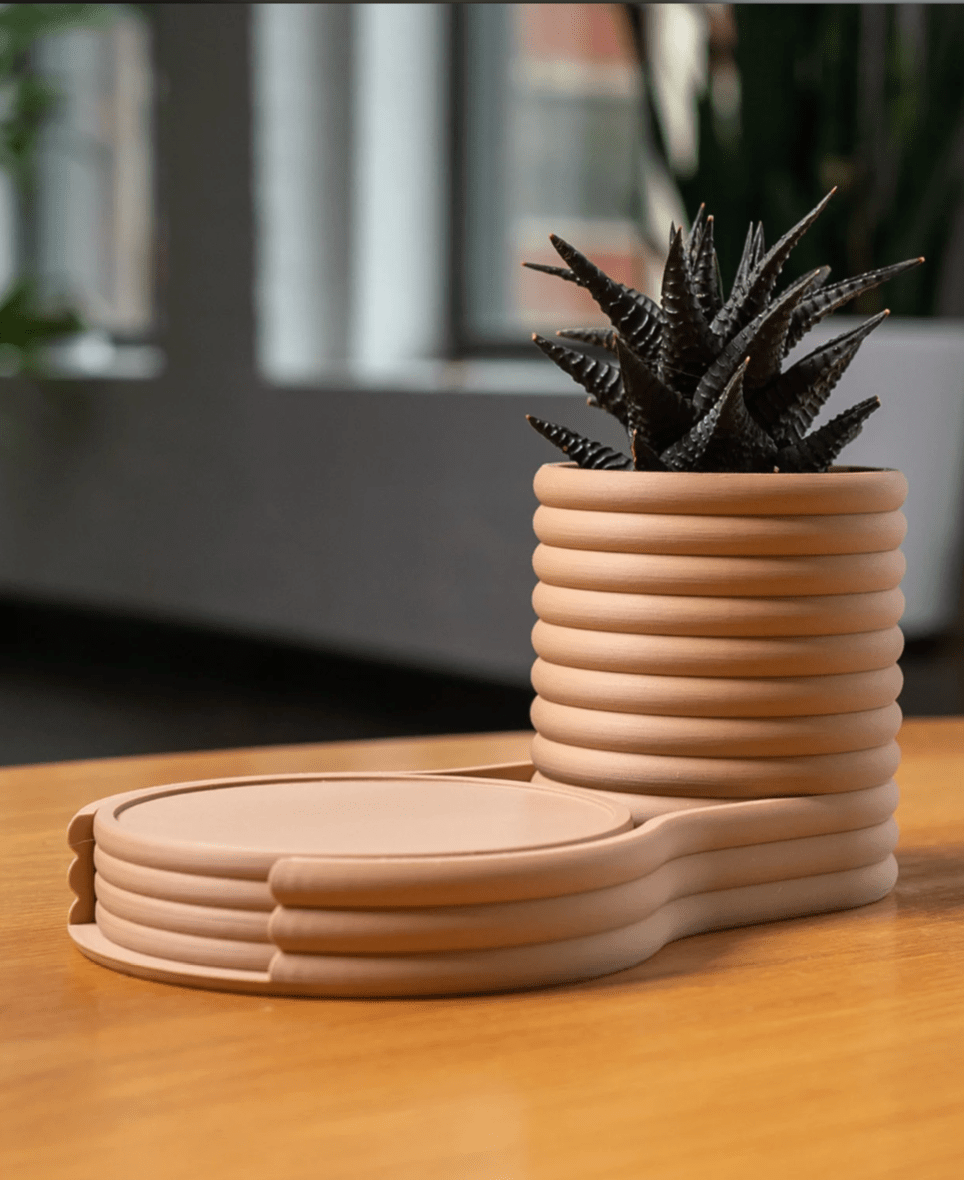 Coaster Planter – Vaso Decorativo com Porta - Copos Integrado - Criativalia
