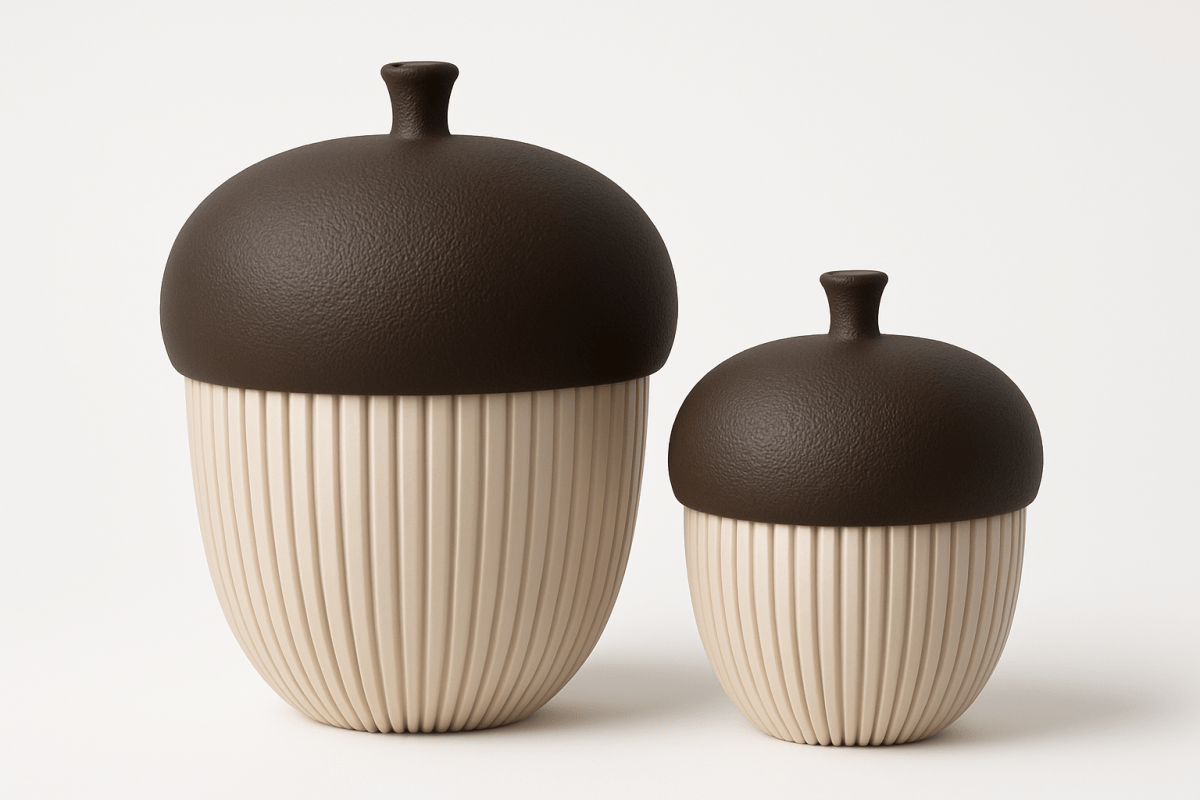 Conjunto Decorativo de Nozes – Porta - Objetos e Suporte para Vela | 2 Peças | Sustentável e Artesanal - Criativalia