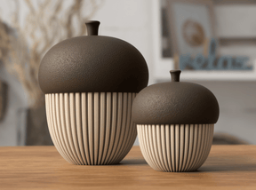 Conjunto Decorativo de Nozes – Porta - Objetos e Suporte para Vela | 2 Peças | Sustentável e Artesanal - Criativalia