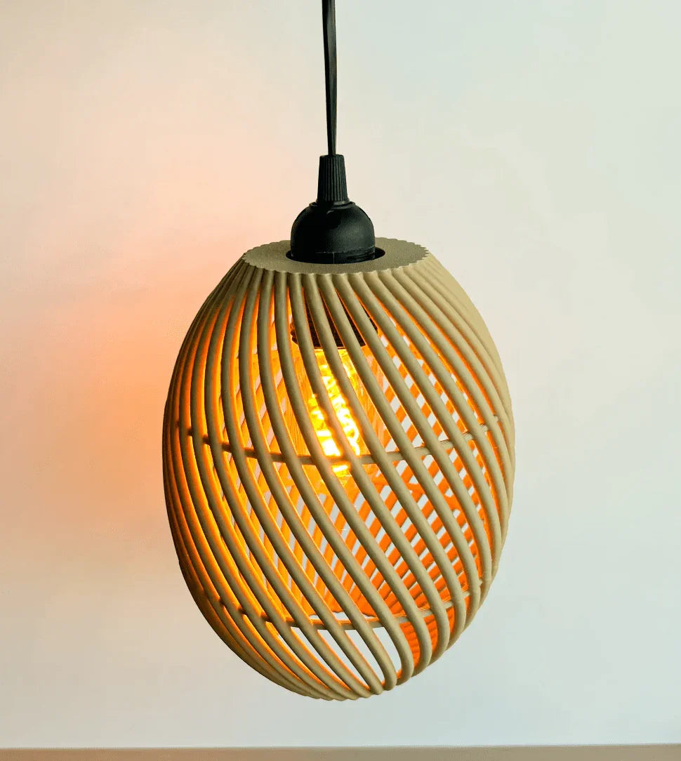 Luminária Pendente Swirl – Design Escultural e Sustentável - Criativalia