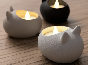 Porta - Vela Gato Decorativo – Suporte vela de LED | Design Sustentável e Artesanal - Criativalia