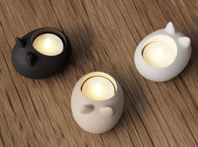 Porta - Vela Gato Decorativo – Suporte vela de LED | Design Sustentável e Artesanal - Criativalia