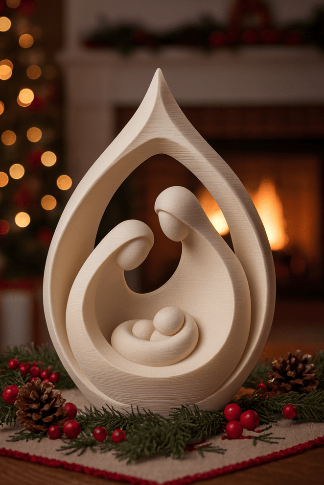 Presépio Minimalista Moderno – Decoração de Natal Artesanal e Sustentável - Criativalia