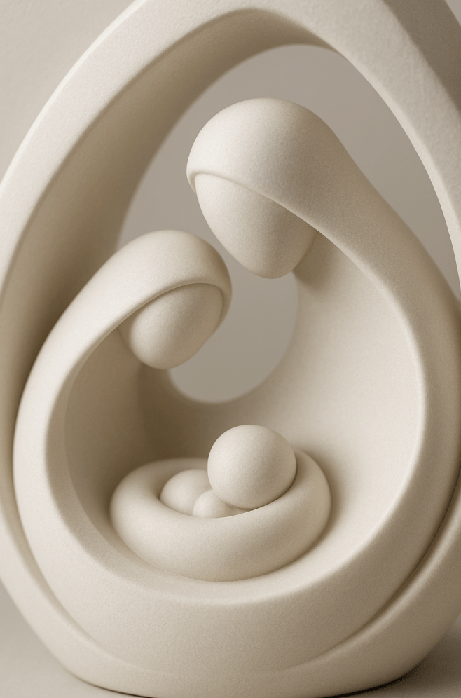 Presépio Minimalista Moderno – Decoração de Natal Artesanal e Sustentável - Criativalia